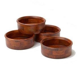 Penang Individual Wood Salad Bowls Set of 4