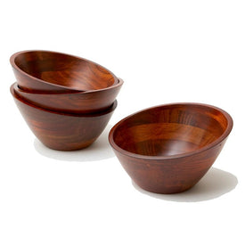 Singapore Individual Wood Salad Bowls Set of 4
