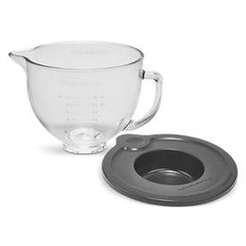 5-Quart Tilt-Head Glass Bowl with Measurement Markings and Lid