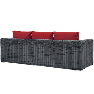 EEI-1874-GRY-RED Outdoor/Patio Furniture/Outdoor Sofas