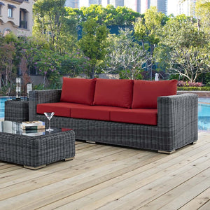 EEI-1874-GRY-RED Outdoor/Patio Furniture/Outdoor Sofas