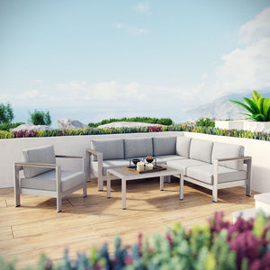 EEI-2560-SLV-GRY Outdoor/Patio Furniture/Outdoor Sofas
