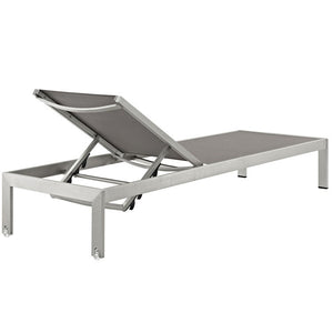 EEI-2249-SLV-GRY Outdoor/Patio Furniture/Outdoor Chaise Lounges