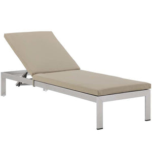 EEI-2738-SLV-BEI-SET Outdoor/Patio Furniture/Outdoor Chaise Lounges
