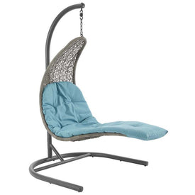 Landscape Outdoor Patio Hanging Swing Chaise Lounge Chair with Stand