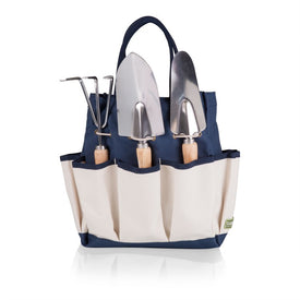 Garden Tote with Tools, Navy with Beige