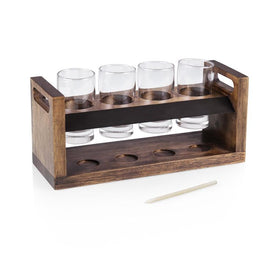 Craft Beer Flight Beverage Sampler with Acacia Wood Stand