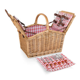 Piccadilly Picnic Basket, Red White Plaid