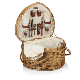 Heart Picnic Basket, Antique White