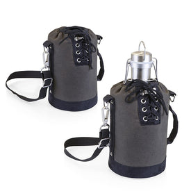 Insulated Growler Tote with 64 oz Stainless Steel Growler, Gray and Black
