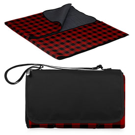 Blanket Tote Outdoor Picnic Blanket, Red and Black Buffalo Plaid