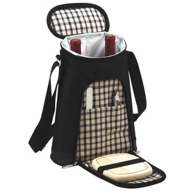 Two-Bottle Insulated Wine Tote & Cheese Set