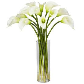 Calla Lilly with Cylinder Vase Cream