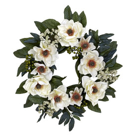 22" Faux Magnolia Wreath