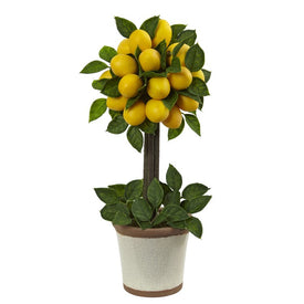 18" Faux Lemon Ball Topiary
