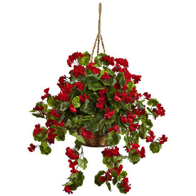 Indoor/Outdoor UV-Resistant Geranium Hanging Basket