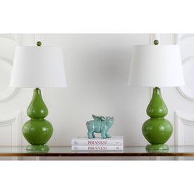 Cybil Two-Light Double Gourd Table Lamps Set of 2 - Green