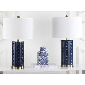 Roxanne Two-Light Table Lamps Set of 2 - Navy
