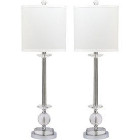 Marla Two-Light Crystal Candlestick Table Lamps Set of 2 - Clear