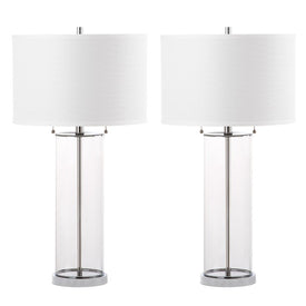 Velma Four-Light Table Lamps Set of 2 - Clear/Off White
