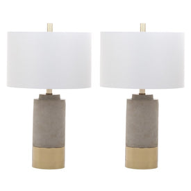 Brown Two-Light Table Lamps Set of 2 - Gray