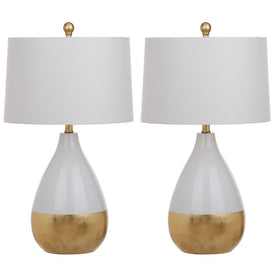 Kingship Two-Light Table Lamps Set of 2 - White/Gold