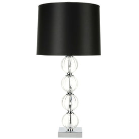 Amanda Single-Light Crystal Glass Globe Table Lamp - Clear