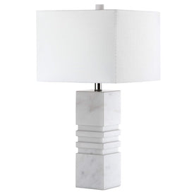 Faye Single-Light Marble Table Lamp - White