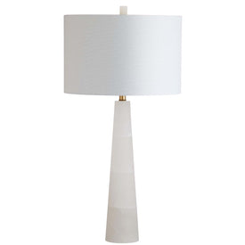 Delilah Single-Light Alabaster Table Lamp - White