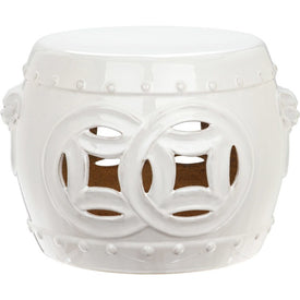 Mei Double Coin Garden Stool - White