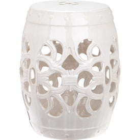 Imperial Vine Garden Stool - White