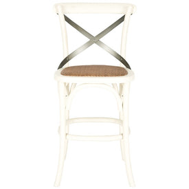Eleanor X-Back Counter Stool - Distressed Ivory/Medium Brown