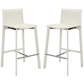 Janet 28.5" Bar Stools Set of 2 - White/Chrome