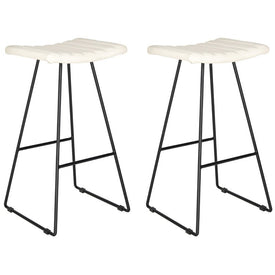 Akito A-Line Bar Stool Set of 2 - Cream/Black
