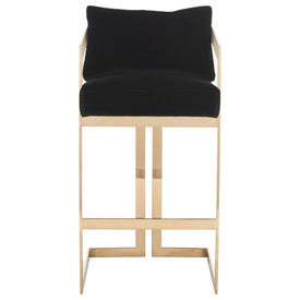 Taraji Velvet Bar Stool - Giotto Black