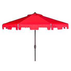 UV-Resistant Zimmerman 9 Ft Crank Market Push Button Tilt Umbrella with Flap - Red/White