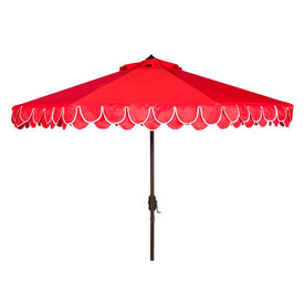 Elegant Valance 9 Ft Auto Tilt Umbrella - Red/White