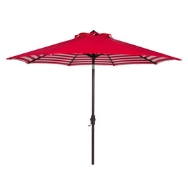 Athens Inside Out Striped 9 Ft Crank Outdoor Auto Tilt Umbrella - Red/White
