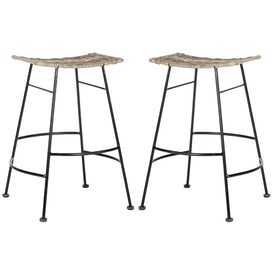 Atara Rattan Seat Bar Stools Set of 2 - Gray