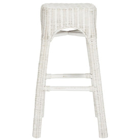 Percy Wicker Counter Stool - White Distress