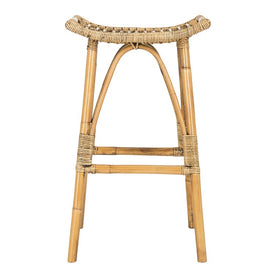 Leda Rattan Bar Stool - Brown