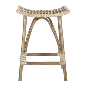 Leda Rattan Counter Stool - Gray White Wash