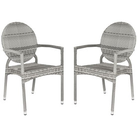 Valdez Indoor/Outdoor Stacking Armchairs Set of 2 - Gray