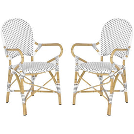 Hooper Indoor/Outdoor Stacking Armchairs Set of 2 - Gray/White