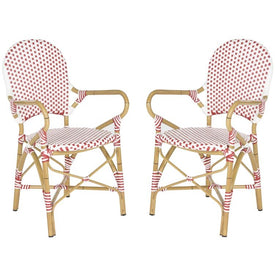 Hooper Indoor/Outdoor Stacking Armchairs Set of 2 - Red/White