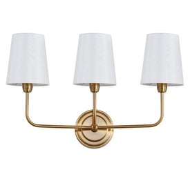 Sawyer Three-Light Three Light Wall Sconce - Brass/White Shade