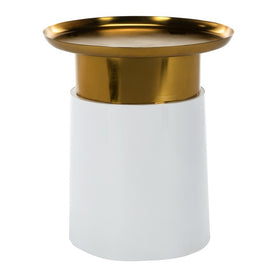 Zenith Tray Top Side Table - Gold/White