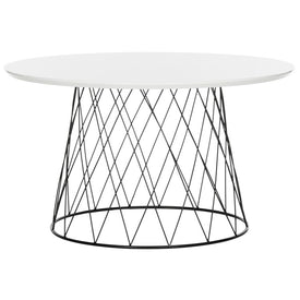 Roe Retro Mid-Century Lacquer Coffee Table - White/Black