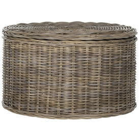 Jesse Wicker Storage Coffee Table - Gray