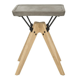 Marcio Indoor/Outdoor Modern Concrete Side Table - Dark Gray